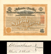 Atlantic and Pacific Railroad Co. - $1,000 Bond